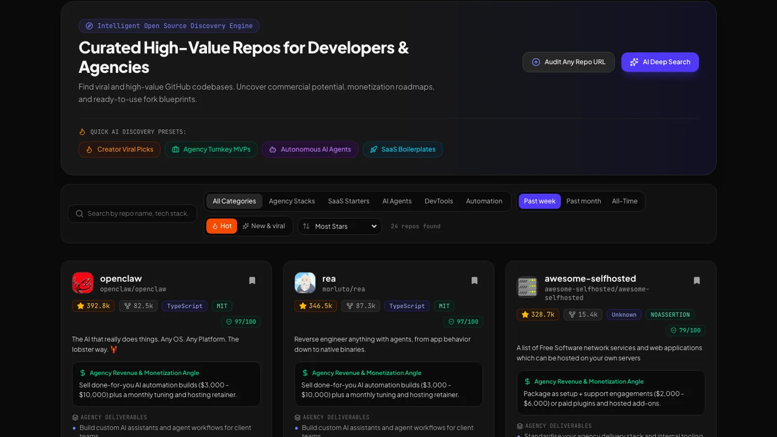 RepoRadar — screen 2